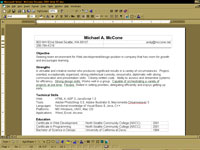 Microsoft Word version of resume